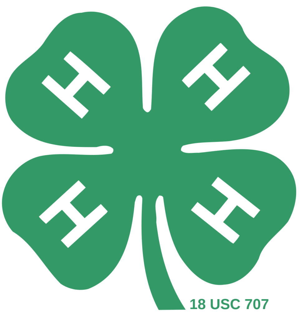 The logo image for 4H, one of Mimi County Kansas' charitable organizations.