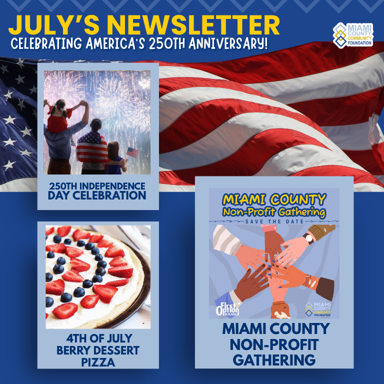 July newsletter banner: the Match Day celebration and the Miami County Non-Profit Gathering